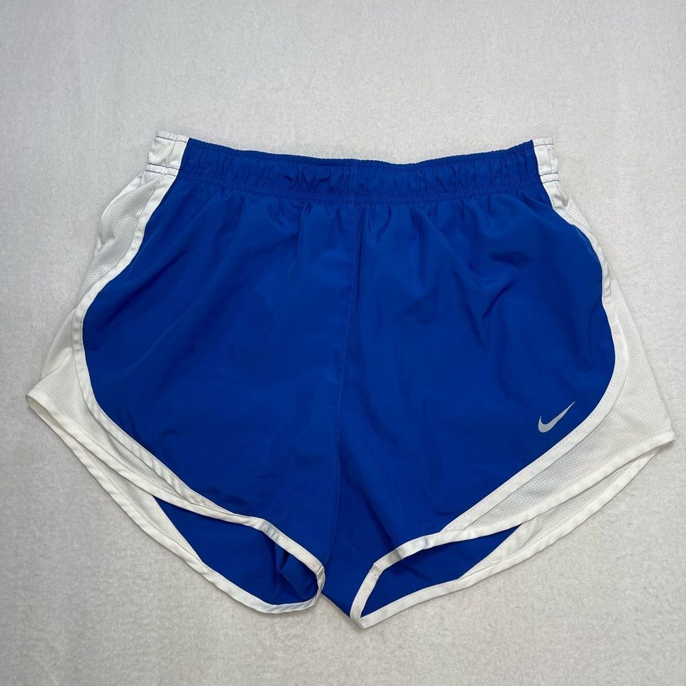 Nike Dri-FIT Running Shorts Women’s Blue White Lined Athletic Size Medium